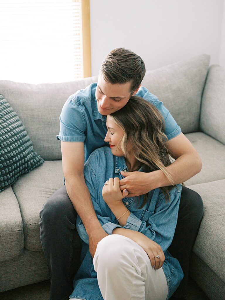 Couple in their first apartment