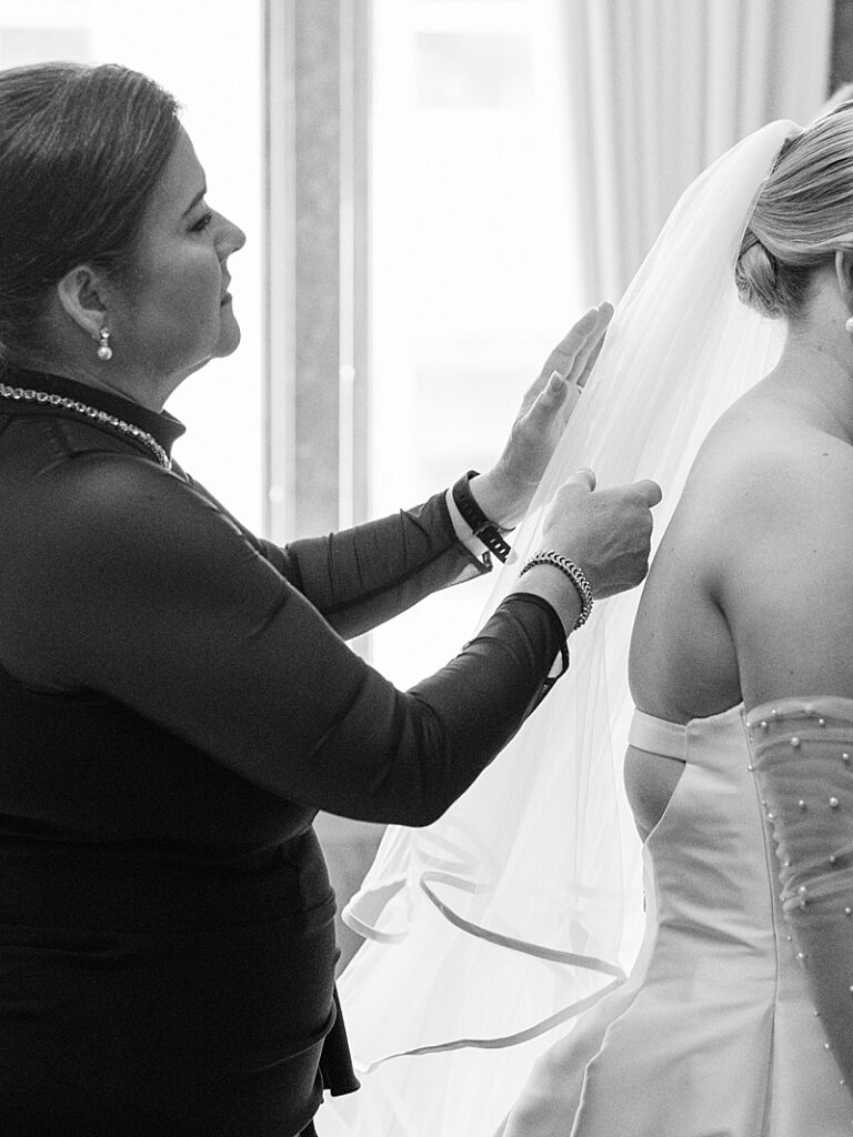 Bride getting ready at Temple of Performing Arts