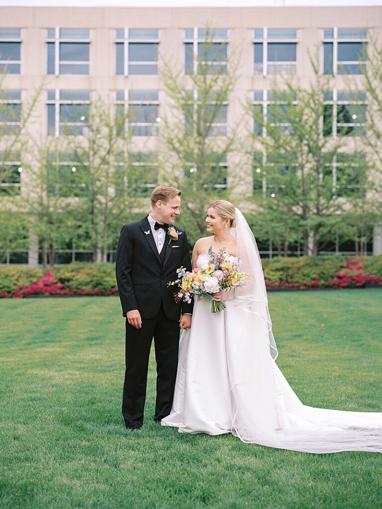 Bride and Groom downtown Des Moines