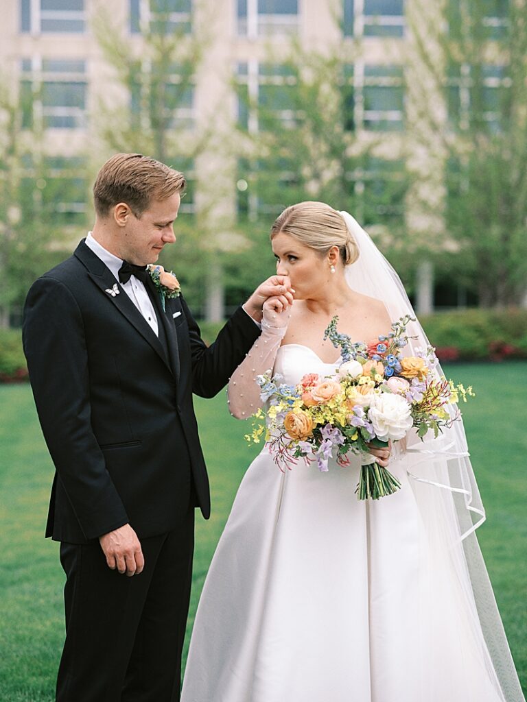 Bride and Groom downtown Des Moines