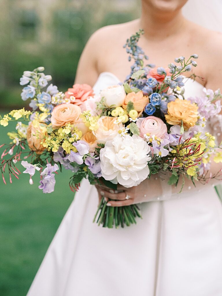 Brides colorful bouquet