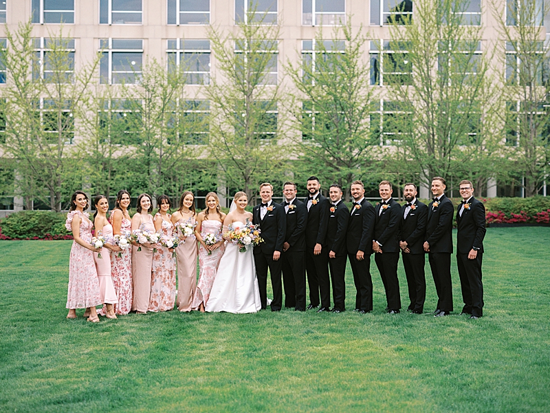 Wedding party in downtown Des Moines